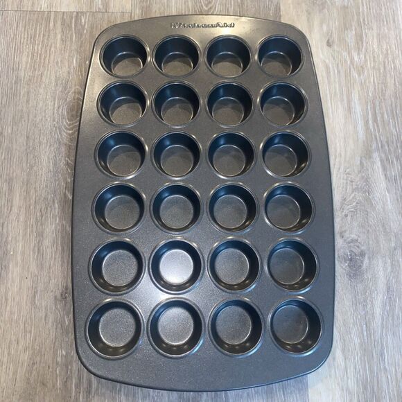 Kitchenaid 24-Cup Nonstick Aluminized Steel Mini Muffin Pan, Contour Silver - Picture 1 of 5